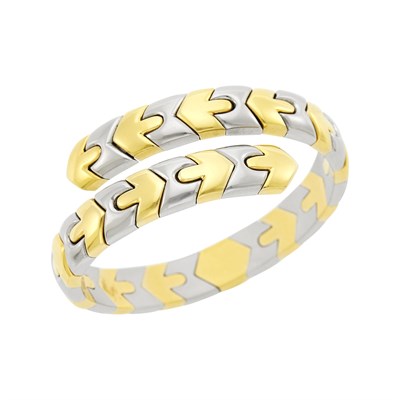 Lot 1031 - Bulgari Gold and Stainless Steel Crossover Bracelet