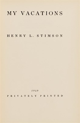 Lot 57 - [AMERICAN HUNTING] STIMSON, HENRY L. My...