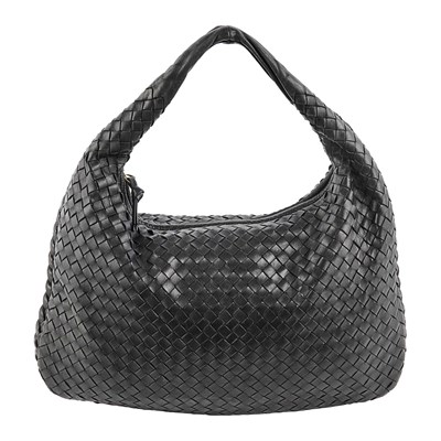 Lot 1217 - Bottega Veneta Black Intrecciato Hobo Bag
