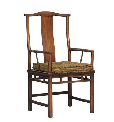 Lot 79 - Baker Chinese-Style 'Official's Hat' Hardwood Armchair