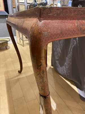 Lot 64 - A Rare and Elegant Pair of Chinese Tianqi and Qiangjin Lacquer Side Tables