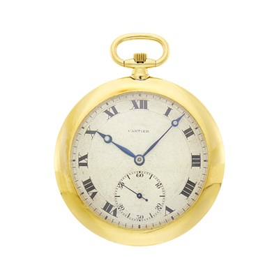 Lot 30 - Cartier, European Watch & Clock Co. Gold Open Face Pocket Watch, France
