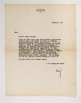 Lot 94 - CUMMINGS, E.E. Six Nonlectures. Cambridge:...