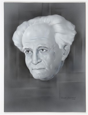 Lot 207 - [BEN-GURION, DAVID]
Portrait by Irving Sussman in grisaille.