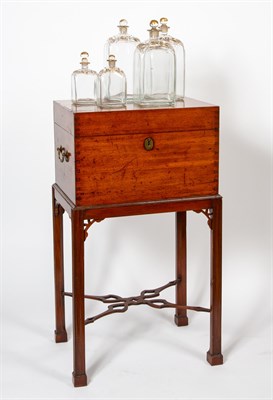 Lot 67 - English Mahogany Liquor Set on Stand 19th...