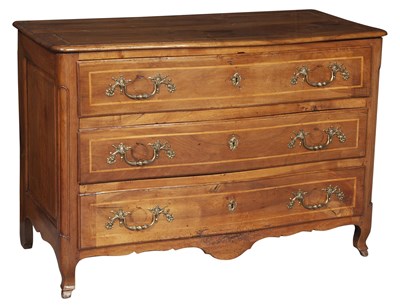 Lot 663 - Provincial Louis XV Serpentine Front Cherry...