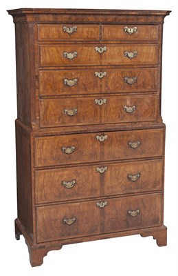 Lot 637 - George II Featherbanded Walnut Chest on Chest...