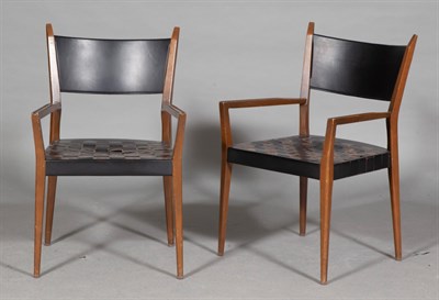 Lot 324 - Pair of Paul McCobb Walnut and Leather...