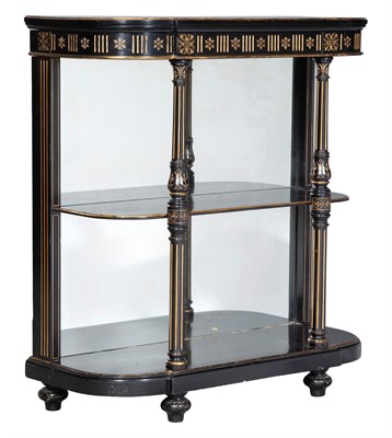 Lot 148 - Aesthetic Movement Ebonized and Gilt-Decorated Étagère