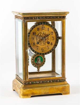 Lot 157 - Louis XVI Style Gilt-Metal and Enamel Mantel...