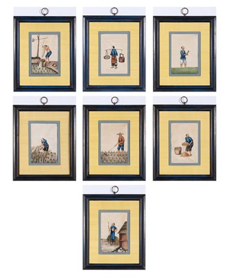 Lot 88 - Seven China Trade Paintings