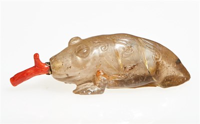 Lot 8 - A Chinese Crystal Snuff Bottle in the Form of a Toad