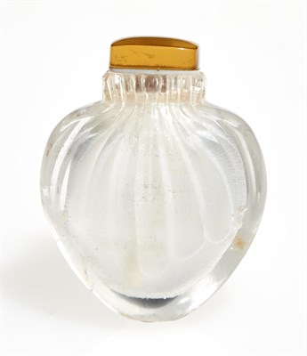 Lot 14 - A Fine Chinese Rock Crystal Purse-Form Snuff Bottle