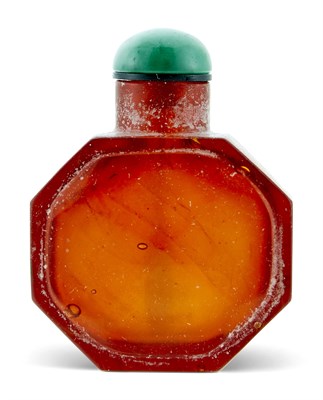 Lot 22 - A Chinese Faceted Amber Glass Snuff Bottle