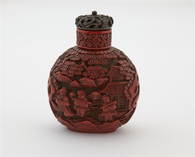 Lot 32 - A Chinese Cinnabar Lacquer Snuff Bottle