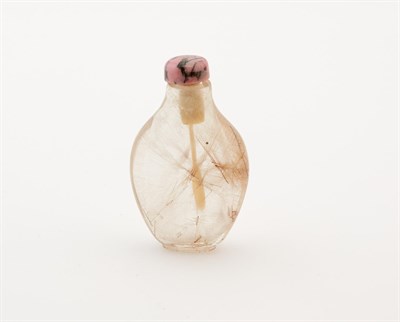 Lot 38 - A Chinese Golden Rutilated Crystal Snuff Bottle