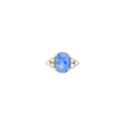 Lot 1154 - Gold, Sapphire and Diamond Ring