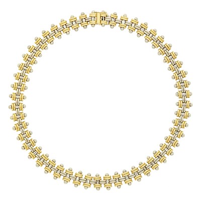 Lot 1101 - Two-Color Gold Link Necklace