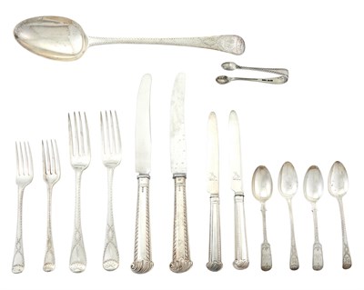 Lot 201 - Assembled Georgian Sterling Silver Flatware Service