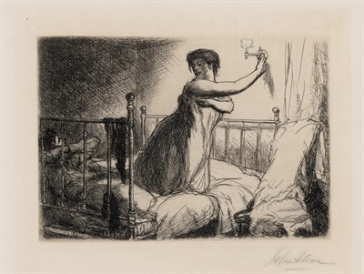 Lot 171 - John Sloan (1871-1951) TURNING OUT THE LIGHT...