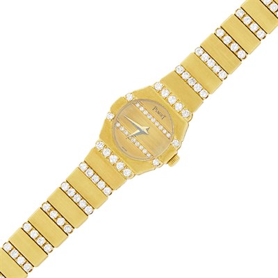 Lot 1066 - Piaget Gold and Diamond 'Polo' Wristwatch