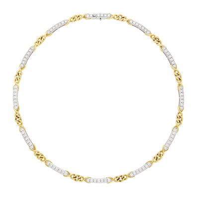 Lot 1143 - Tiffany & Co. Platinum, Gold and Diamond Necklace