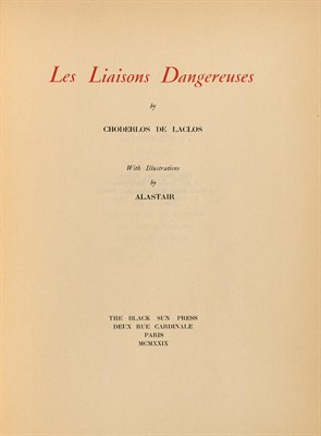 Lot 197 - [BLACK SUN PRESS]De LACLOS, CHODERLOS. Les Liaisons Dangereuses.