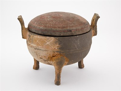 Lot 207 - Chinese Pottery Ding Vessel and Cover