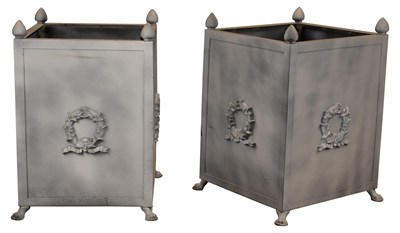 Lot 132 - Pair of Painted Metal Planters Height 33...