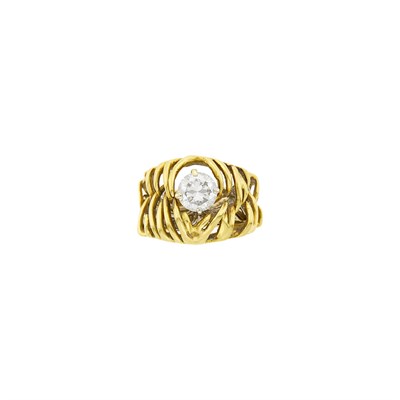 Lot 1034 - White Gold and Diamond Ring and Gold Jacket