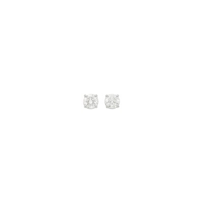 Lot 52 - Pair of Platinum and Diamond Stud Earrings