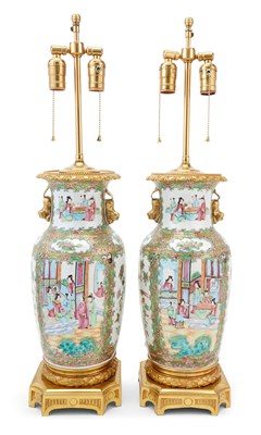 Lot 742 - Pair of Chinese Export Gilt-Bronze Mounted...