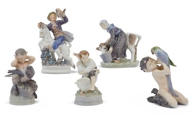 Lot 354 - Group of Five Royal Copenhagen Porcelain Figures
