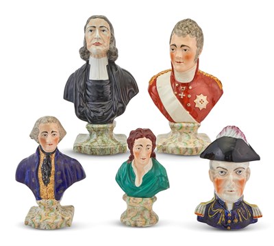 Lot 205 - Four Staffordshire Busts Including depictions...