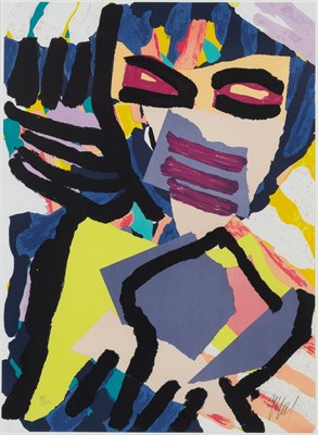 Lot 6 - Karel Appel (1921-2006) PERSONAGE IN BLUE...