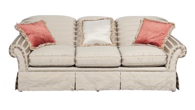 Lot 364 - Silk Upholstered Overstuffed Sofa