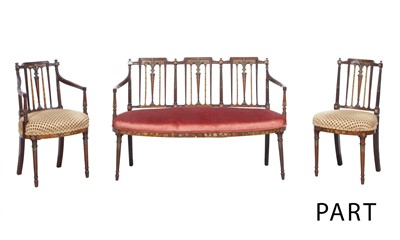 Lot 148 - Edwardian Paint Decorated Mahogany Five-Piece Salon Suite