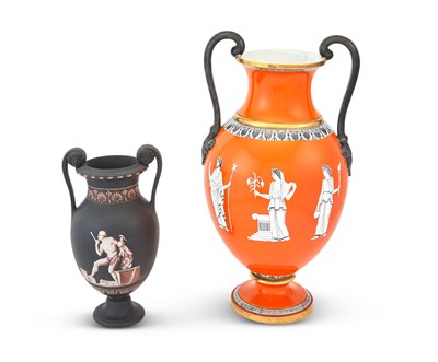 Lot 774 - Two Etruscan Revival Paris Porcelain Urns...