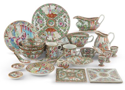 Lot 168 - Large Group of Chinese Rose Medallion Porcelain Articles