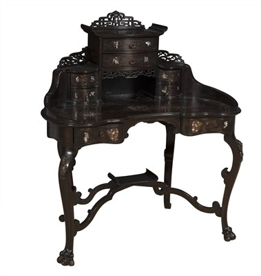 Lot 170 - Chinese Mother-of-Pearl Inlaid Hardwood Desk