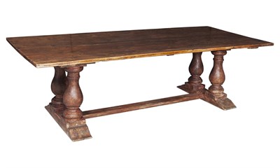 Lot 649 - Continental Baroque Style Pine Refectory Table...