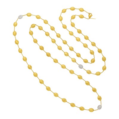 Lot 1122 - Marco Bicego Long Two-Color Gold and Diamond Chain Necklace