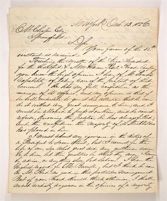 Lot 274 - VANDERBILT, CORNELIUS "THE COMMODORE" Letter...