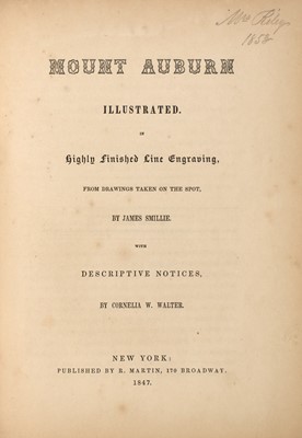 Lot 44 - SMILLIE, JAMES and CORNELIA W. WALTER
Mount Auburn Illustrated...