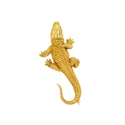 Lot 1153 - Tiffany & Co. Gold Crocodile Brooch