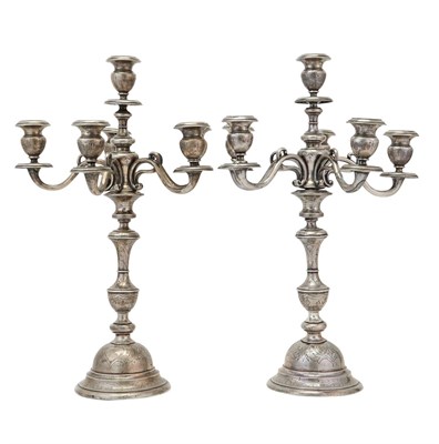 Lot 92 - Pair of Austrian Silver Candelabra