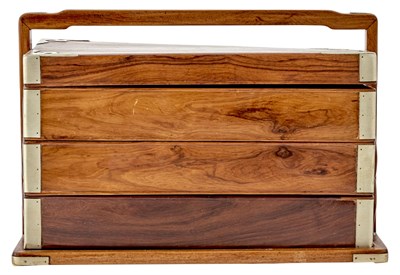 Lot 123 - A Chinese Huanghuali Stacking Picnic Box