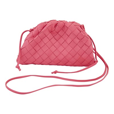 Lot 1172 - Bottega Veneta Pink Leather Mini Intrecciato Clutch