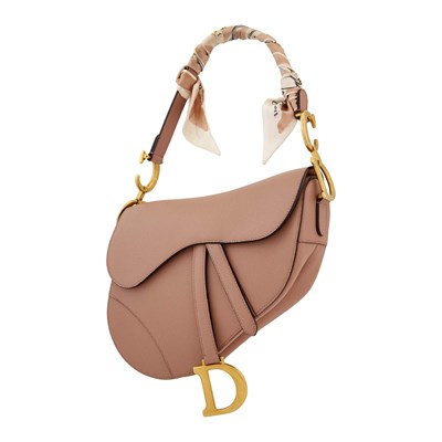 Lot 1169 - Christian Dior Blush Calfskin Leather 'Saddle' Bag
