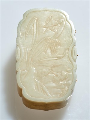 Lot 66 - A Chinese White Jade Plaque and Box